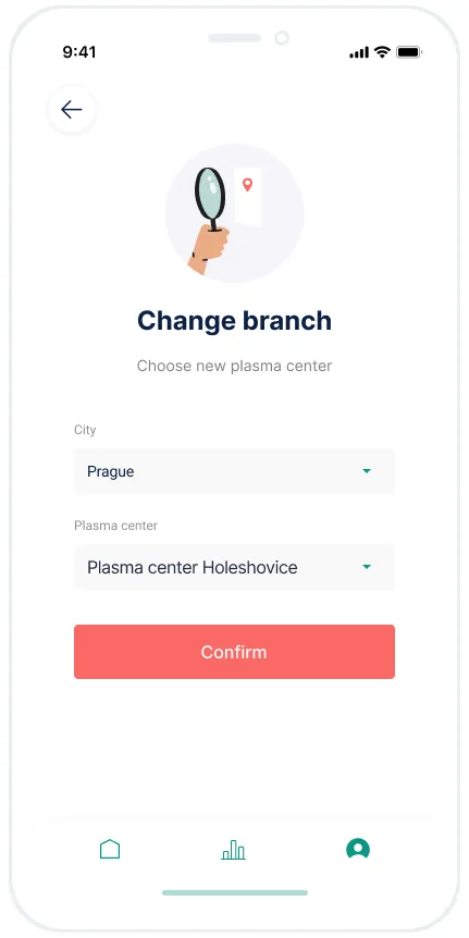 Donor app screen 8.